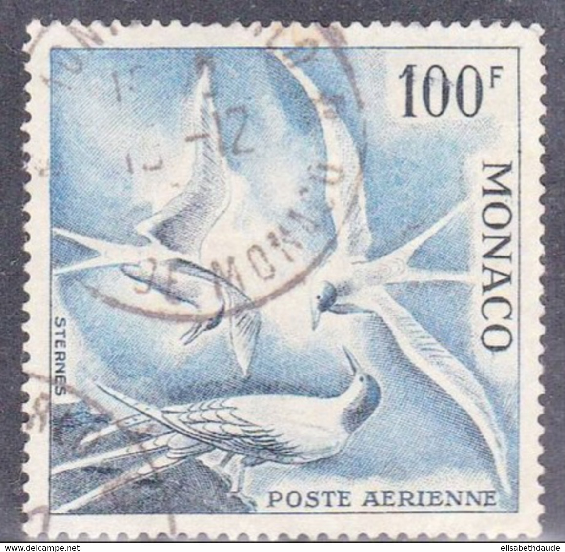 MONACO - 1957 - POSTE AERIENNE - YVERT N°66 OBLITERE - COTE = 25.5 EUR. - - Gebruikt