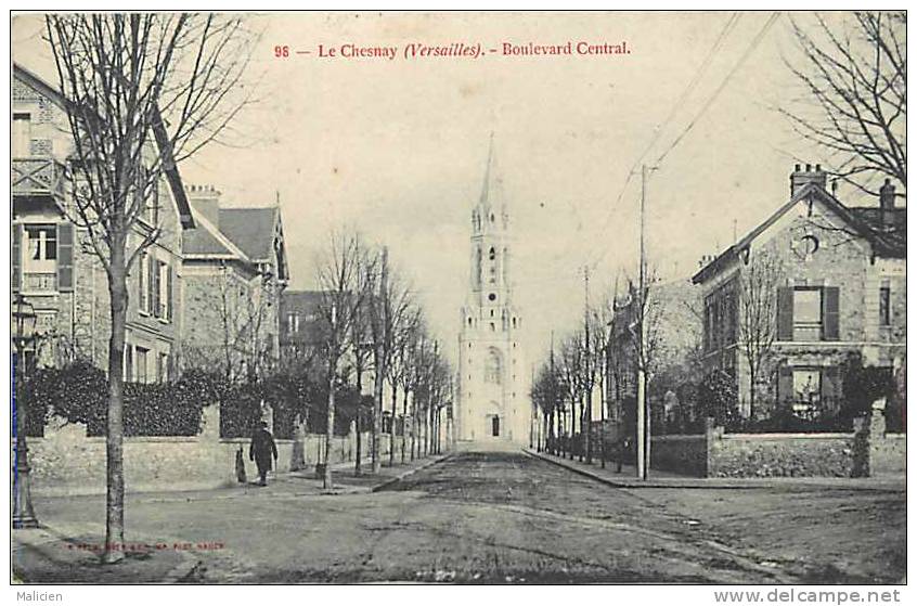 Yvelines  -ref B491- Le Chesnay -boulevard Central  -carte Bon Etat - - Le Chesnay