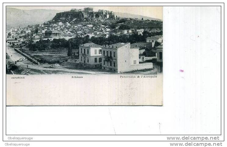 ATHENES PANORAMA ET ACROPOLE 1906 TOP TOP COMME NEUVE - Grecia