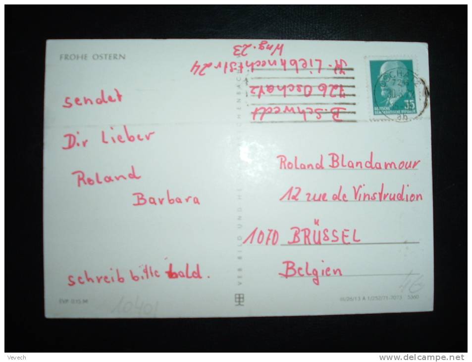 CP POUR BELGIQUE TP 35 OBL. MECA 30 3 72 OSCHATZ - Storia Postale