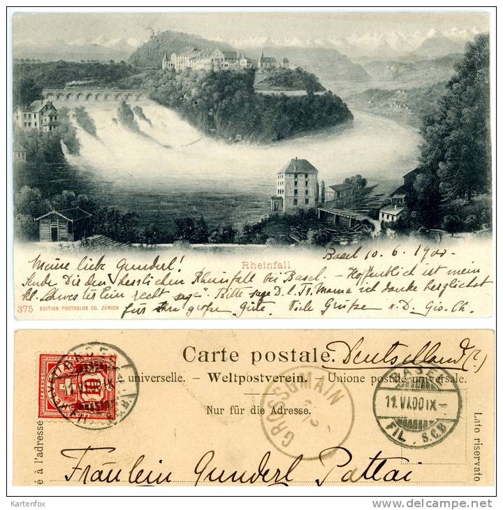Rheinfall, 11.6.1900, GROSSGMAIN - Other & Unclassified