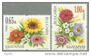 BG 2012-5025-6 FLOWERS, BULGARIA, 1 X 2v, MNH - Ungebraucht