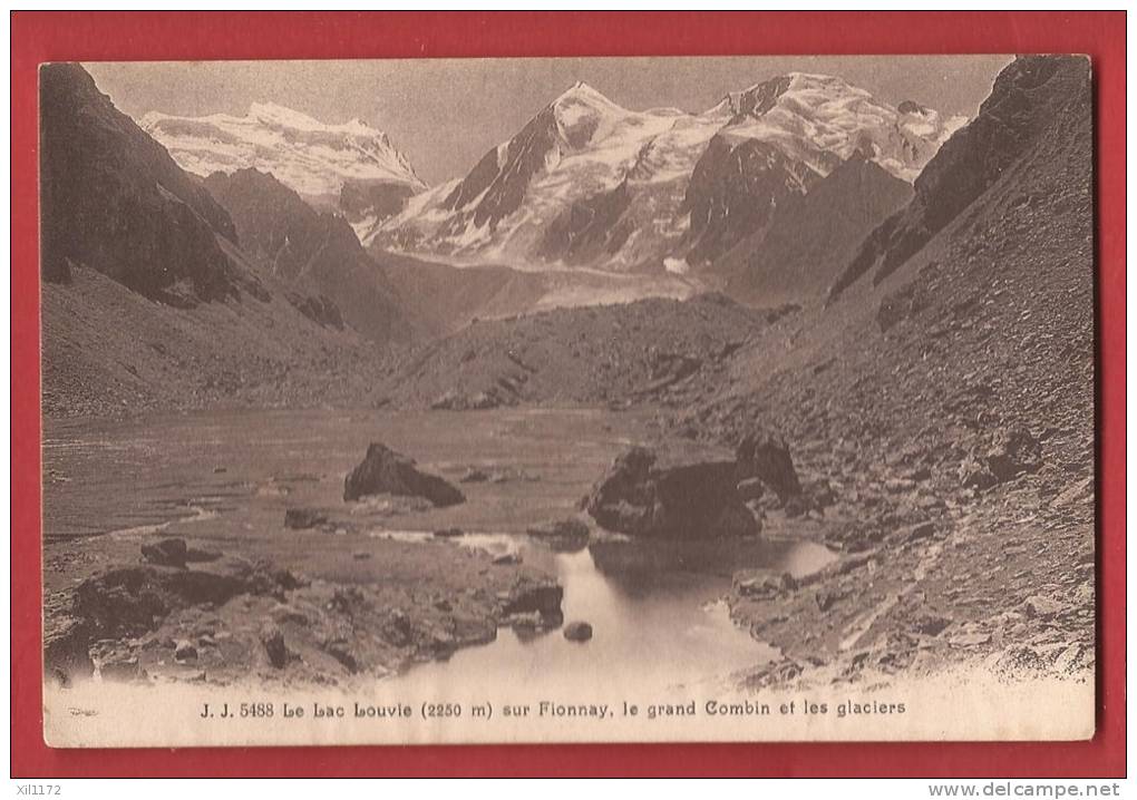 C0006 Bagnes, Lac De Louvie Sur Fionnay Grand Combin.Non Circulé. Jullien 5488. Léger Gondolage Sur Le Fond - Bagnes