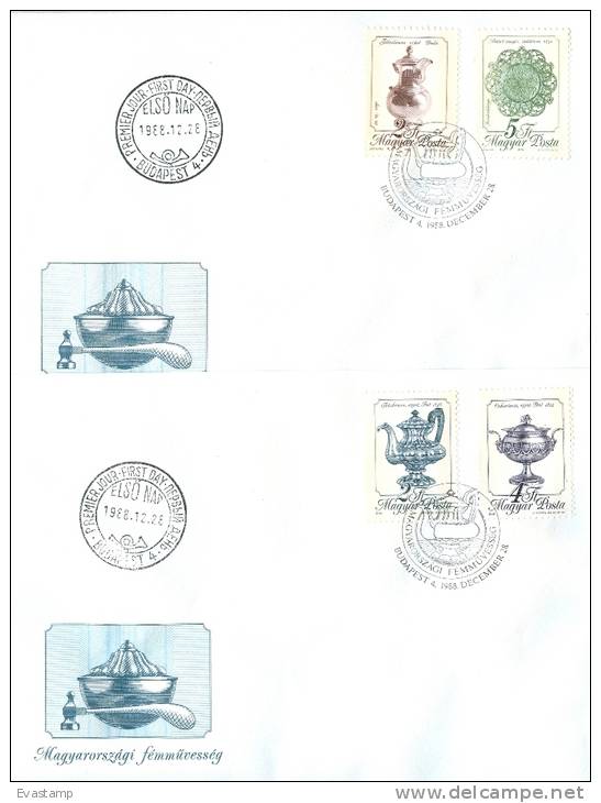 HUNGARY - 1988. FDC Set  - Hungarian Metal Art - FDC