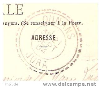 Cachet Manuel Triple Cercle Dont 1 Perlé De Ounans-Jura-1904-sur Carte Postale De Ounans-Le Pont Sur La Loue (scan - Cachets Manuels