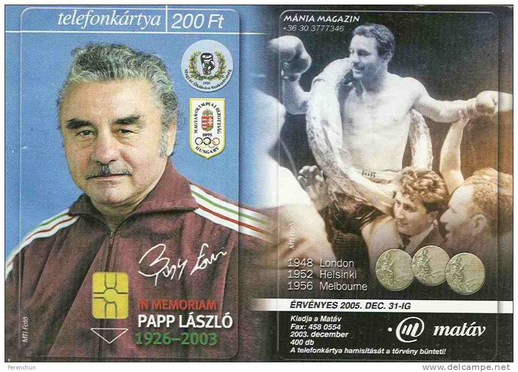 PAPP LACI PAPP LASZLO * BOXING BOXER SPORT * OLYMPIC RINGS OLYMPIAD OLIMPICS GOLD MEDAL * PHONECARD * MML 0021 * Hungary - Ungheria