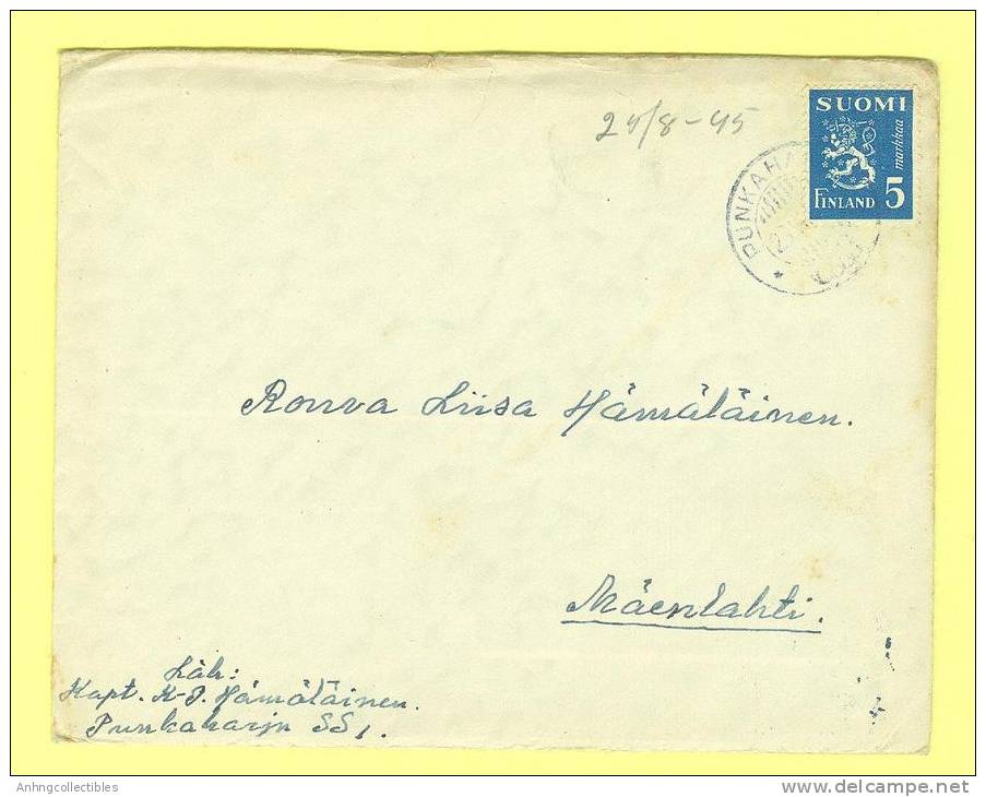 Finland Cover - 1945 Postmark - Briefe U. Dokumente