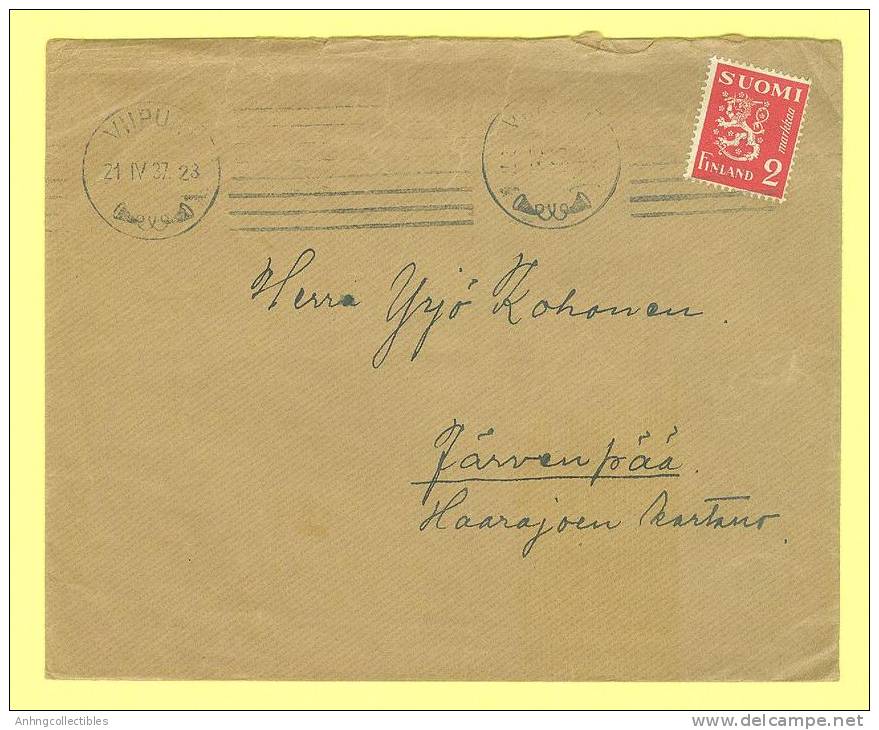 Finland Old Cover - 1937 Postmark - Covers & Documents