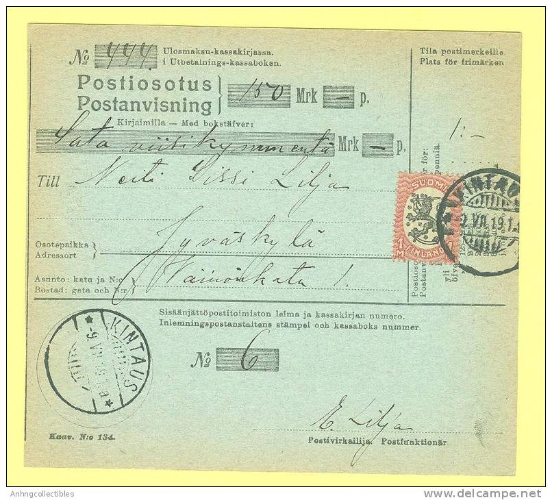 Finland Old Cover 1919 Postmark - Covers & Documents