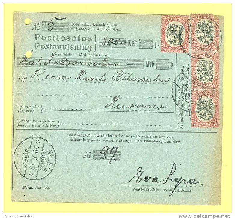 Finland Old Cover 1919 Postmark - Covers & Documents