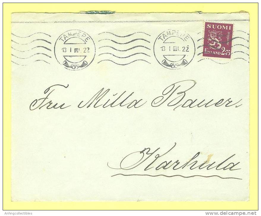 Finland Cover: 1922 Postmark - Lettres & Documents