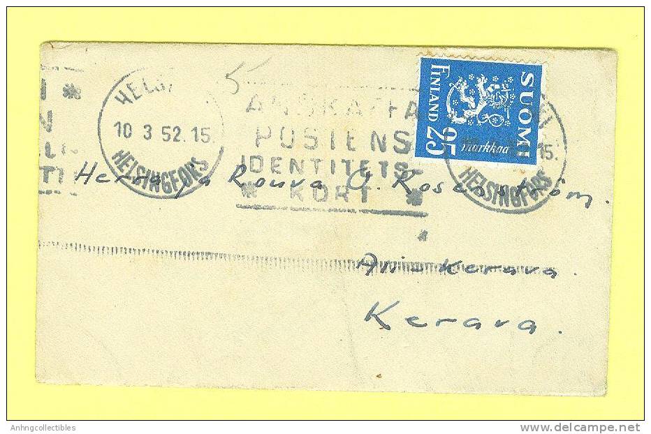 Finland Cover: 1952 Postmark With Propaganda - Lettres & Documents