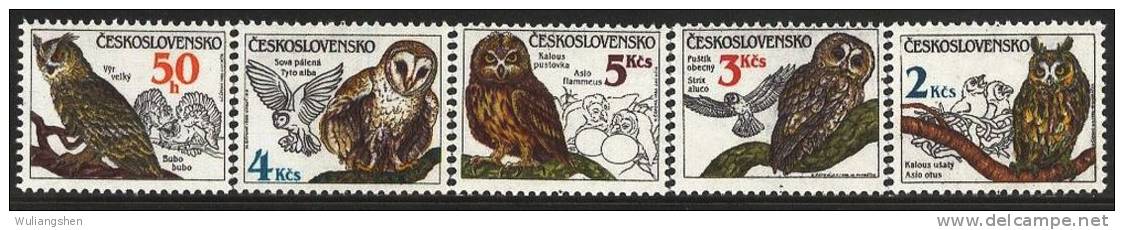 CZ0077 Czechoslovakia 1986 The Owl 5v MNH - Ongebruikt