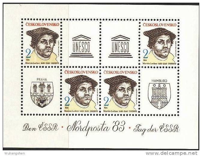 CZ0305 Czechoslovakia 1983 Religious Reform S/S(4) MNH - Ongebruikt