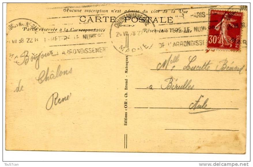 CHÂLONS SUR MARNE -  MARNE (51) - PEU COURANTE CPA ANIMEE DE 1922 . - Châlons-sur-Marne