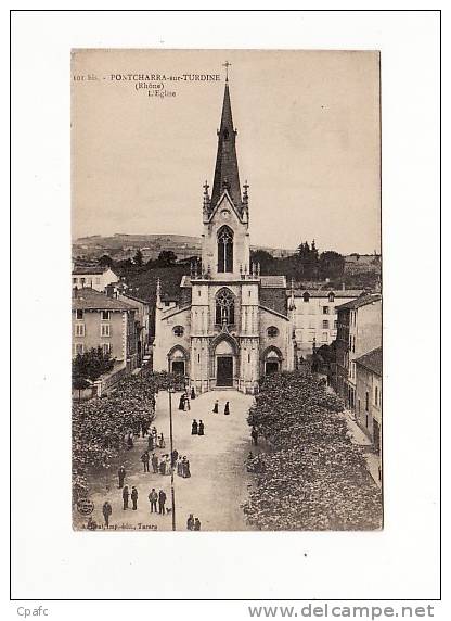 Carte 1910 PONTCHARRA SUR TURDINE / L'EGLISE (animée) - Pontcharra-sur-Turdine