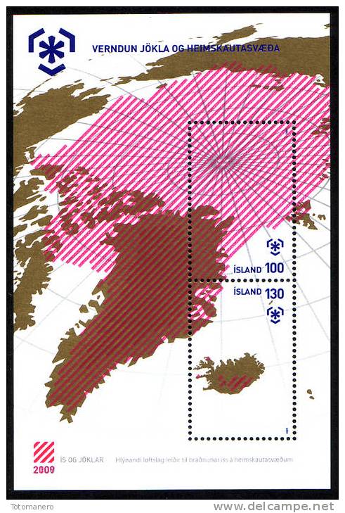 ICELAND/ISLAND 2009, IPY International Polar Year - Preserve The Polar Regions And Glaciers Minisheet** - Preservar Las Regiones Polares Y Glaciares