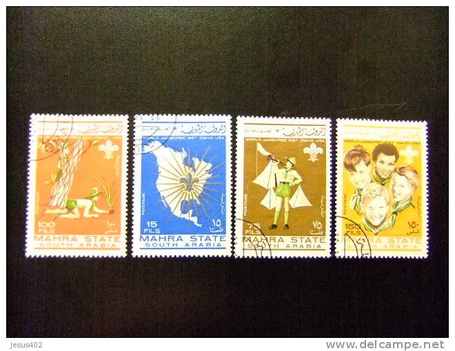 MAHRA  ARABIA DU SUD      1967  YV 3  º4 Valores SCOUTISME  -- SCOUT - Used Stamps