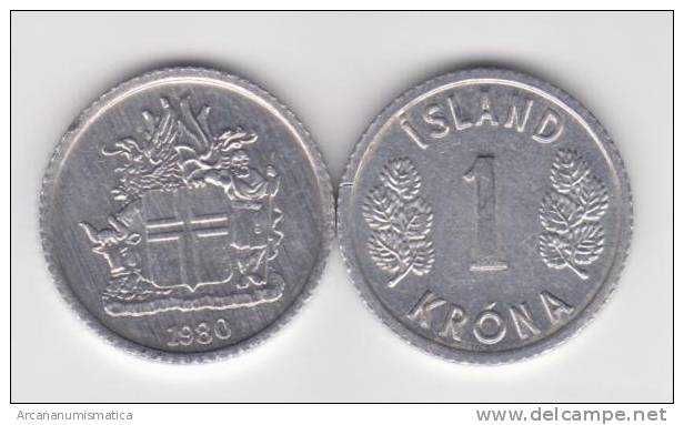 Islandia 1 Corona 1.980 Aluminio KM#23 SC/UNC     T-DL-10.328 - Island