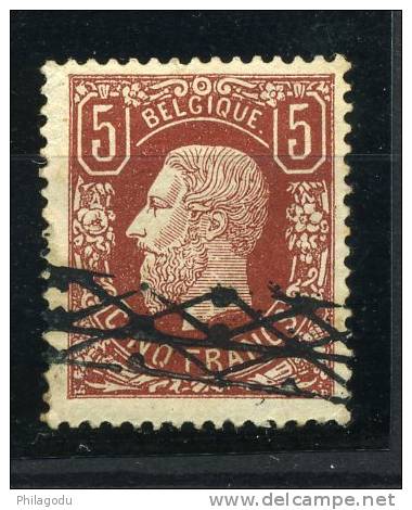 5F  Belgique N° 37  Ø Roulette  Cote 925,- Euros  Premier Choix Signé J.Baete   CENTRAGE CORRECT - 1883 Léopold II