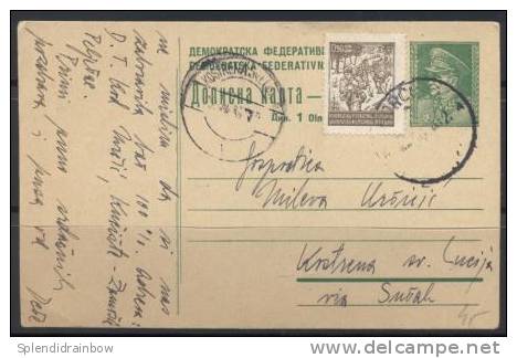 AK YUGOSLAVIA-KOSTRENA-postal Stationery-1946. - Interi Postali