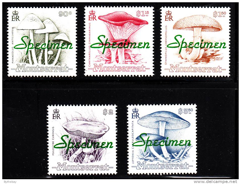 Montserrat MNH Scott #771-775 Set Of 5 Mushrooms With SPECIMEN Overprint - Montserrat