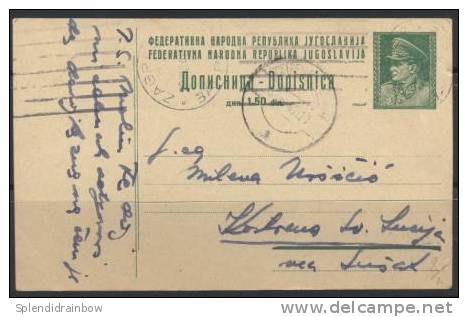 AK YUGOSLAVIA -postal Stationery -1946. - Postal Stationery