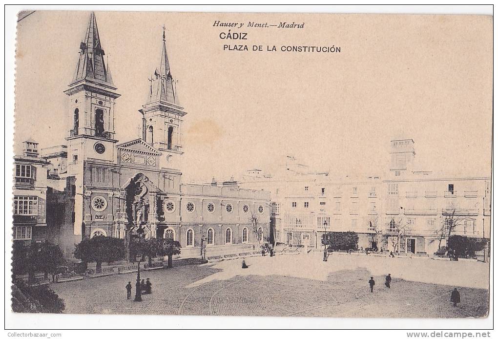 Espa&ntilde;a Tarjeta Postal Cadiz Plaza De La Constitucion - Postcard AK Cpa (W3_637) - Cádiz