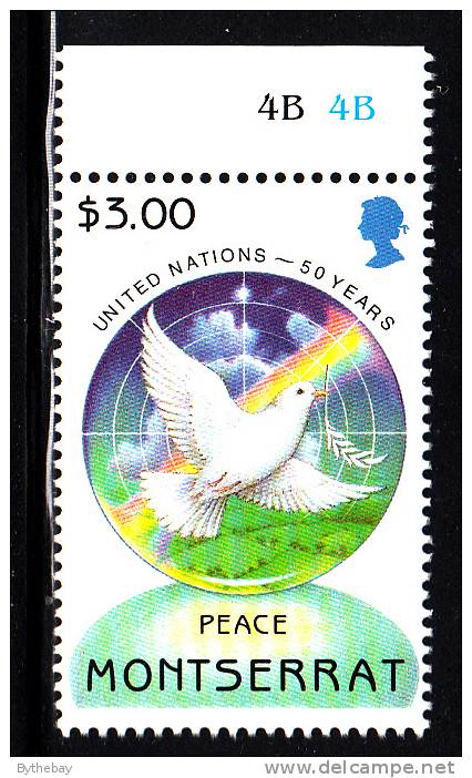 Montserrat MNH Scott #876 $3 Dove - Peace - United Nations 50th Anniversary - Montserrat