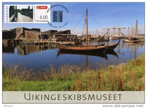 DENMARK / DANEMARK - Carte Maximum Card - ATM 2012 - NORDIA 2012 - Roskilde Bridge, Pont / Ship, Bateau / Viking - Tarjetas – Máximo