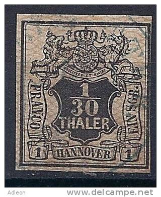Royaume De Hanovre YT 11 Oblitéré / Hannover Mi. Nr. 10a Gestempelt - Hannover
