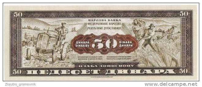 50 Dinars 1950 Fantasy Issue UNC !!! - Yougoslavie