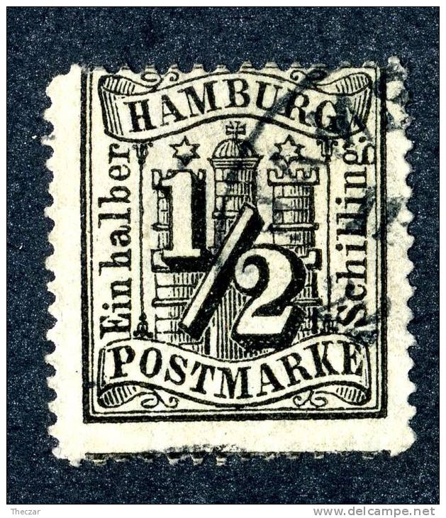 GS-28)  Hamburg 1864  Mi.#10  Used Cat: (15.-euros) - Hambourg