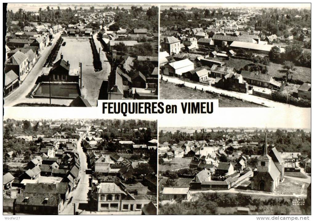 CPSM   FEUQUIERES EN VIMEU       Un Coin De La  La Ville  En Multivues - Feuquieres En Vimeu