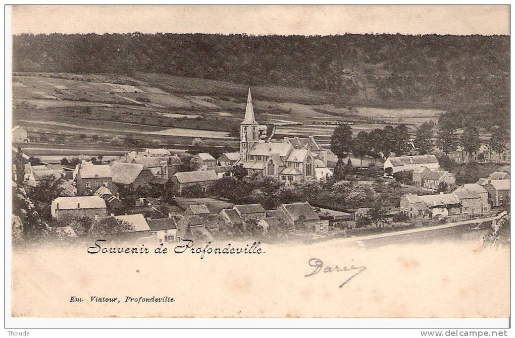 Souvenir De Profondeville- 1901- Vue Sur L´Eglise - Edit. Viatour , Profondeville- Précurseur - Profondeville