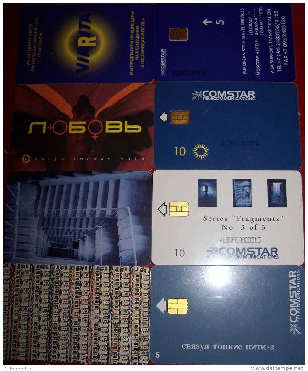 4 Nice COMSTAR Cards Cartes Karten From Russia Russie Russland - Collections