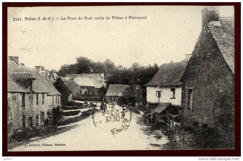 Cpa Du 35   Plélan Le Pont Du Gué , Route De Plélan à  Paimpont    BHU6 - Autres & Non Classés