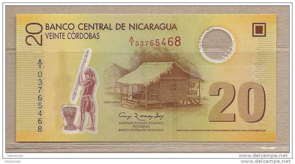 Nicaragua - Banconota Non Circolata Da 20 Cordobas - 2007 - Polymer - Nicaragua