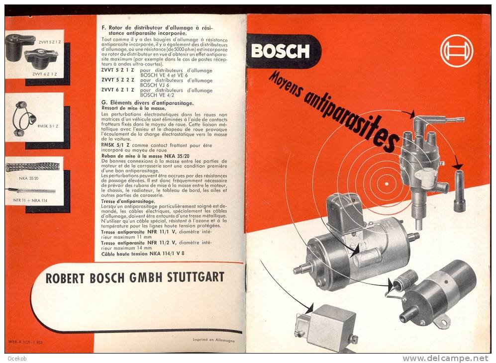 Brochure Bosch Stuttgart - Auto - Moyens Antiparasites Radio - Auto