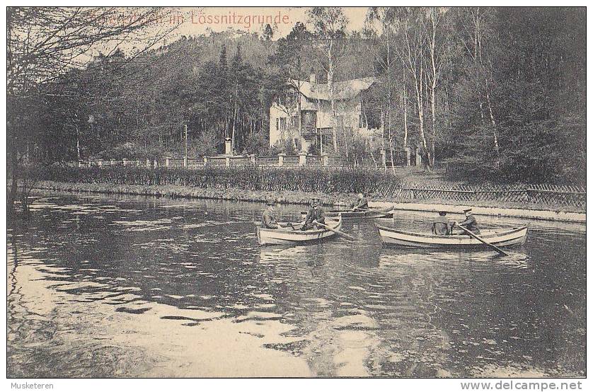 ## Germany PPC Drei Boote Im Lössnitzgrunde KÖLSCHENBRODA 1907 To ZWICKAU (2 Scans) - Lössnitz