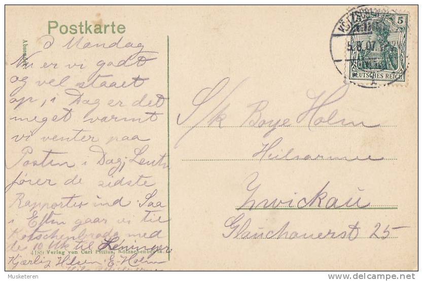 ## Germany PPC Drei Boote Im Lössnitzgrunde KÖLSCHENBRODA 1907 To ZWICKAU (2 Scans) - Loessnitz