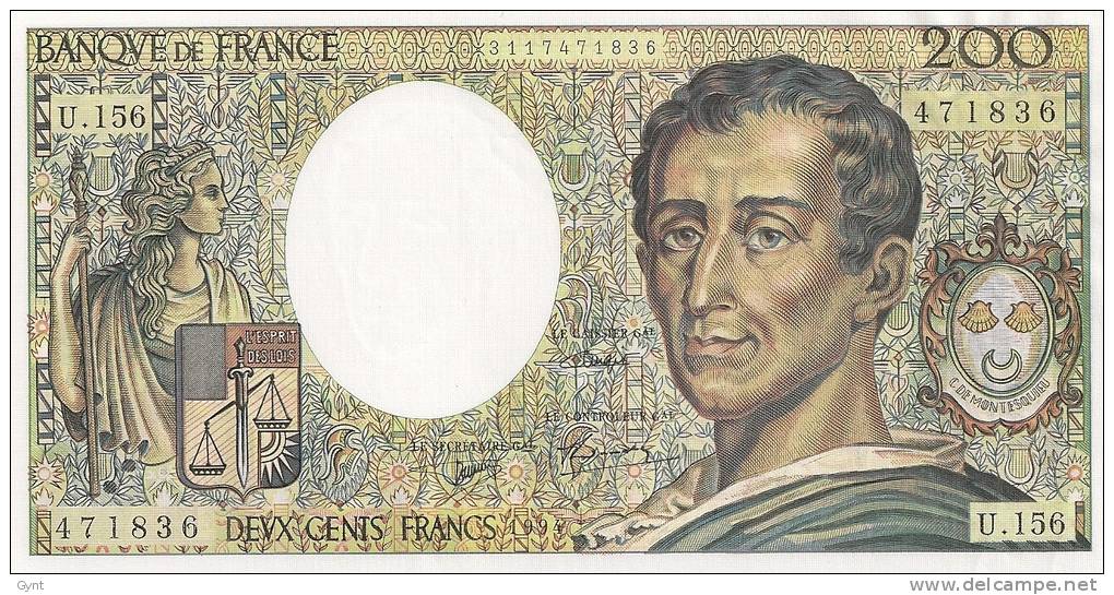 200 FRANCS MONTESQUIEU 1994  NEUF  U 156 - 200 F 1981-1994 ''Montesquieu''