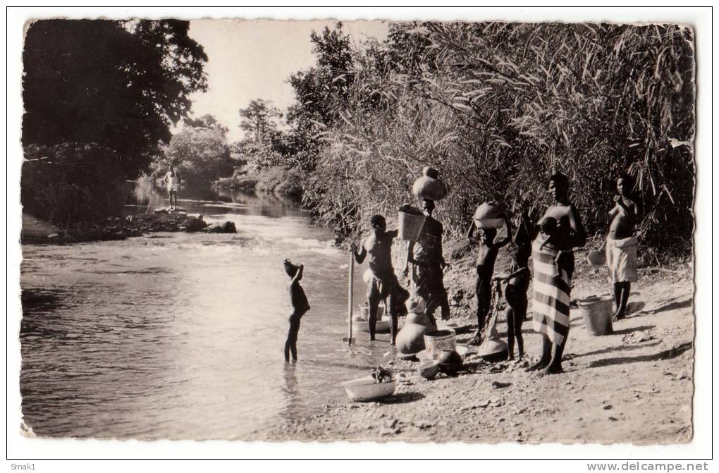 AFRICA TOGO ATAKPAME AT THE RIVER SIDE POSTCARD 1961. - Togo
