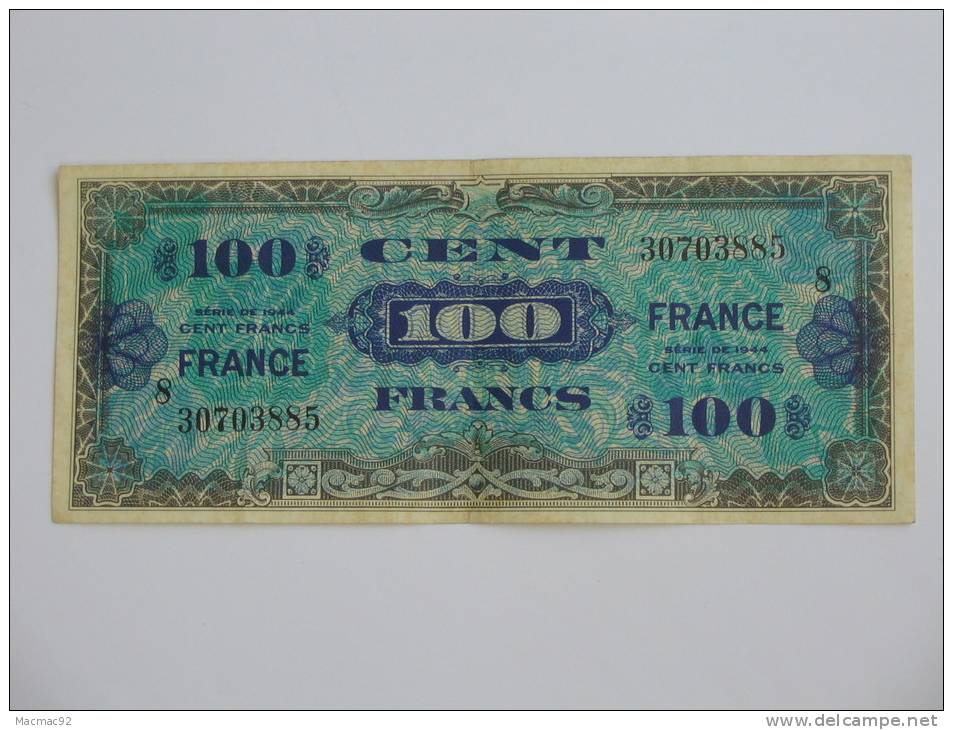 100 Francs - FRANCE - Série 8 - Billet Du Débarquement - 4 Juin 1945. - 1945 Verso Frankreich