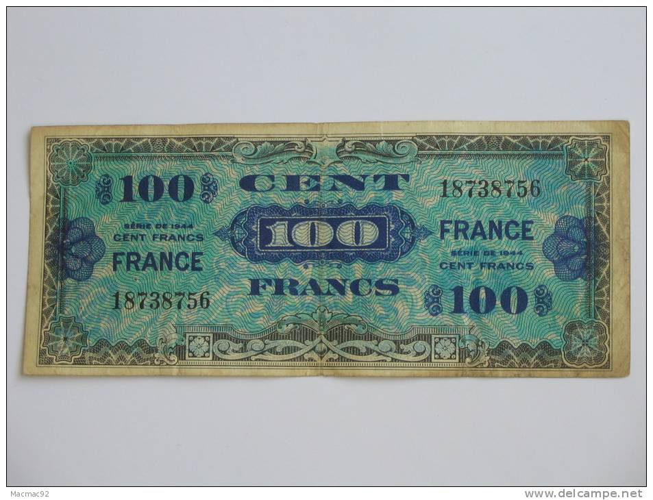 100 Francs - FRANCE - Sans Série  - Billet Du Débarquement - 4 Juin 1945. - 1945 Verso Frankreich