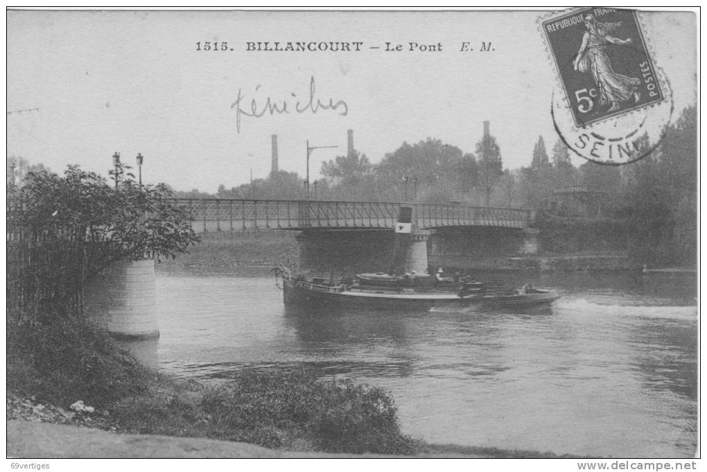 92 BILLANCOURT, Le Pont, Péniche - Boulogne Billancourt