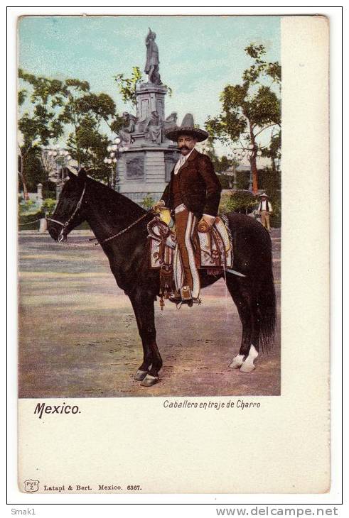 AMERICA MEXICO GENTLEMAN IN CHARRO COSTUME LATAPY AND BERT Nr. 6367 OLD POSTCARD - Mexico