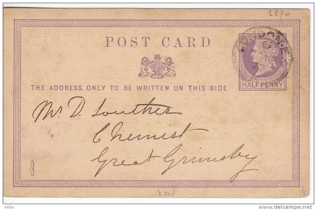 Great Britain 1877 Postcard - Brieven En Documenten