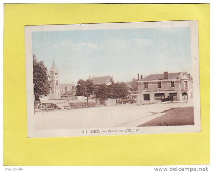 CPA   - 51 -  SILLERY - Place De L'église  - Café Des Marronniers - Sillery