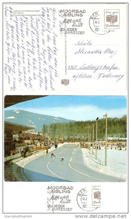 AK 500 Luftkurort Und Wintersportplatz 8221 INZELL Europäisches Eisschnellauf-Zentrum 10. 2. BAD 8 Briefmarke Entfernt - Bad Aibling